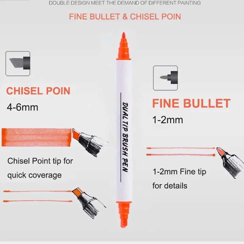 

Dual Tip Brush Pens 100 Color Marker Artistic Sketch Double Line Colored Children Arquitectura Drawing Manga Watercolor Markers