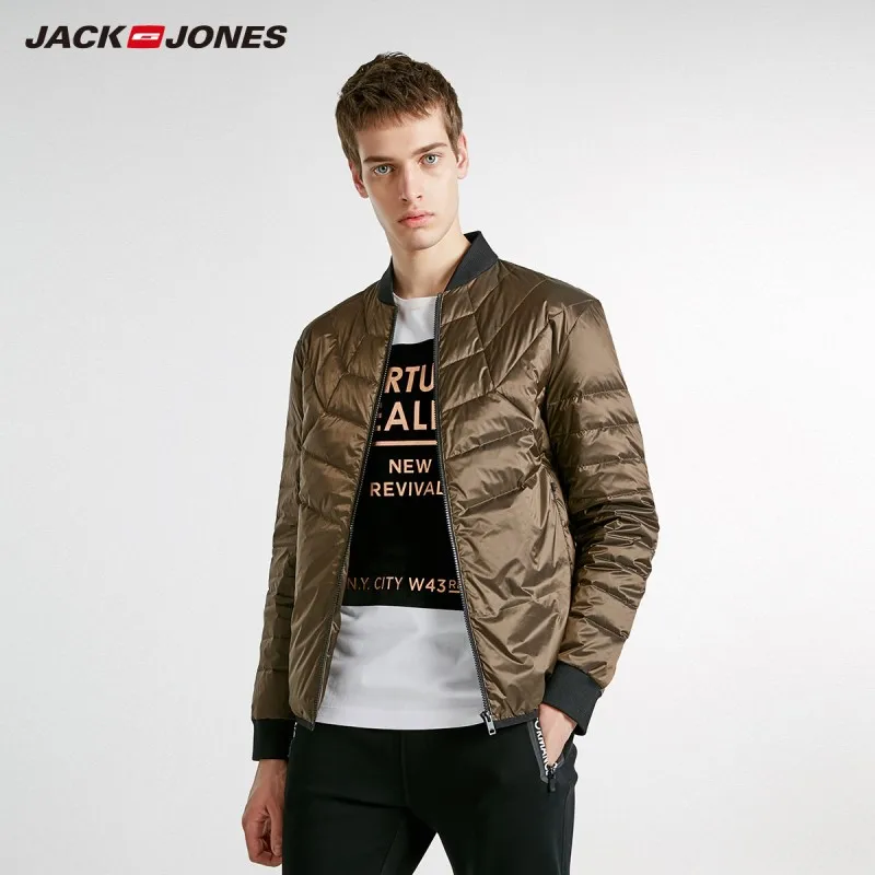 JackJones Мужская зимняя бейсбольная куртка с воротником с тепловым пухом | 218412510 - Цвет: Deep Brown
