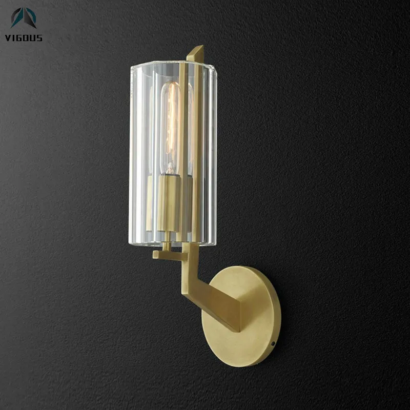 Американский RH чердак краска золото/черный металл E14 Led настенная лампа