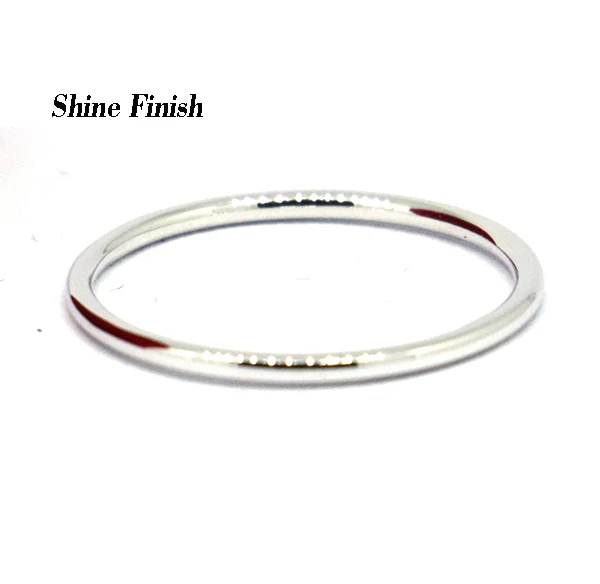 Цельное кольцо обручальное кольцо из стерлингового серебра 925 пробы 1 мм - Цвет основного камня: Shine Finish