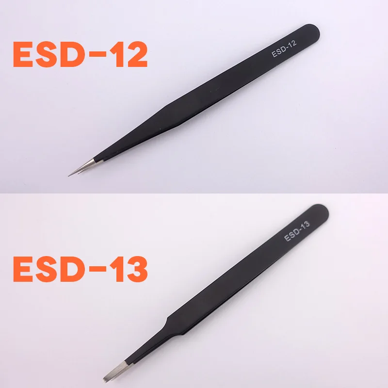 ESD10 12 17 пинцеты прямые изогнутые устойчивый к коррозии Антистатический пинцет