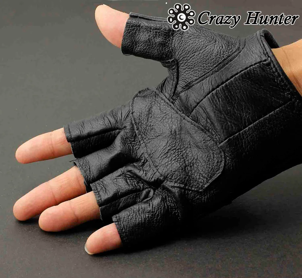 vogueteen Skull Studded Punk Rock Biker Driving Women's Leather Fingerless  Gloves One Size
