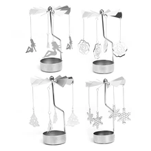 Вращающийся светильник для чая, металлический светильник для свечей, держатель для чая, карусель, домашний декор, рождественский подарок