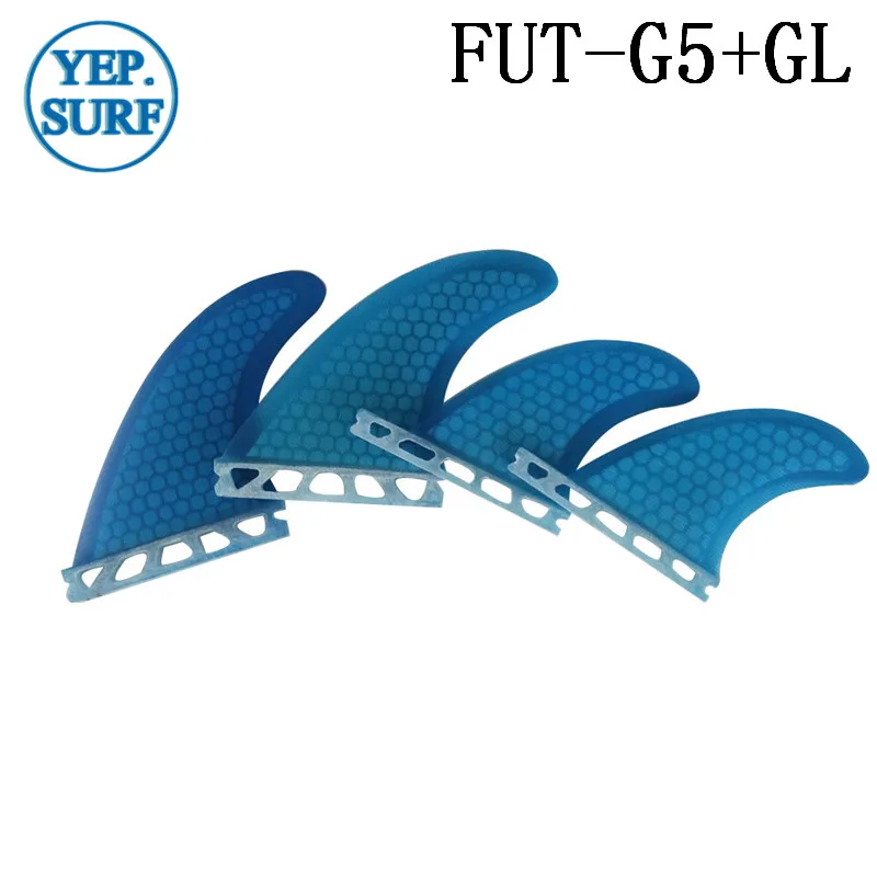 Future G5 + GL оранжевая/синяя доска для серфинга fin quad Набор стекловолокна honeycomb