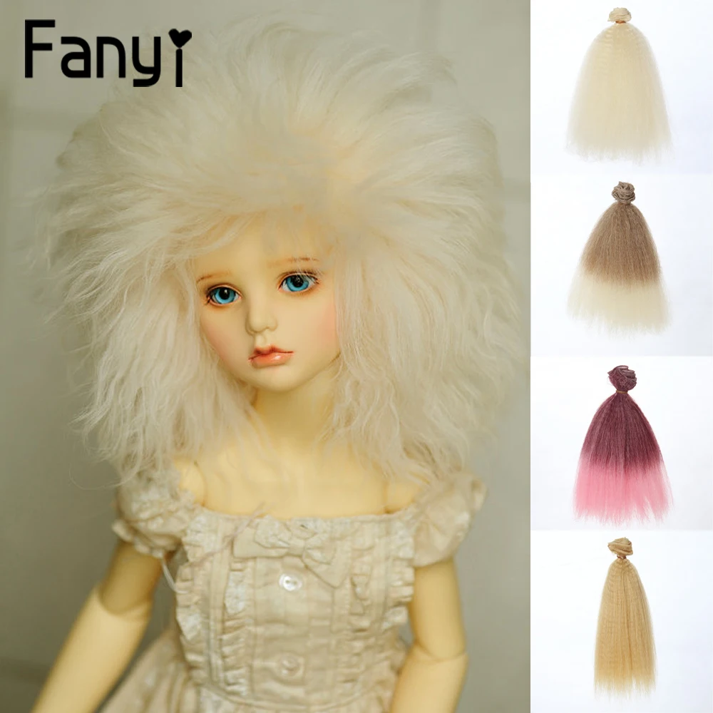 New Fashion 15100cm DIY Mini Tresses Doll Wig High Temperature Material Curly Hair Perm Wig For BJD Doll Accessories (1)