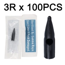 100 шт. 2 и 3 зубец круглые иглы шапки индивидуально упакованы Перманентный макияж иглы Советы для дракона/мозаика/Мерлин/татуировки