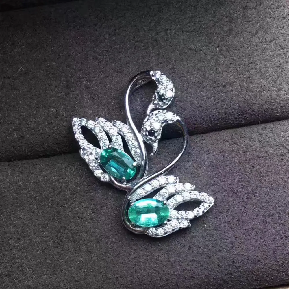 Collier pendentif en pierres précieuses naturelles vert émeraude collier pendentif en argent S925 r
