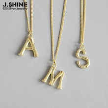 JShine INS Горячая 925 пробы Серебряное ожерелье простая Маленькая подвеска с надписью на английском ожерелье женское золотое а s m Алфавит ожерелье