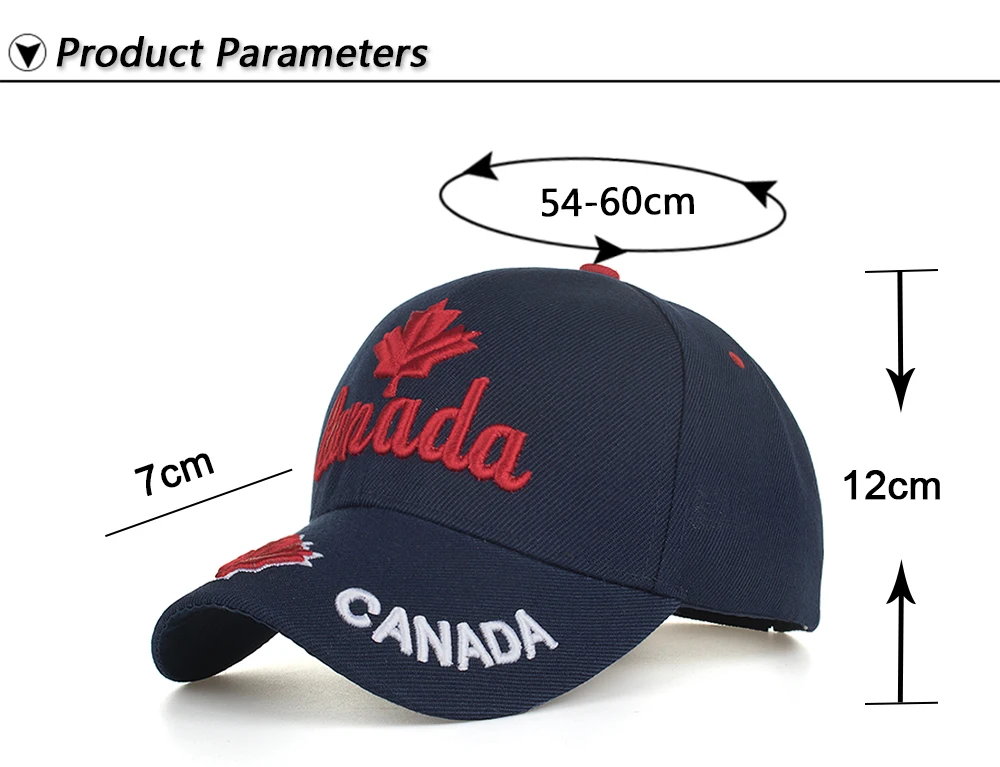 Joymay 2019 канадский клён Листья Вышивка Бейсбол Кепки Регулируемый Для мужчин кепка бейсболка шапка B633