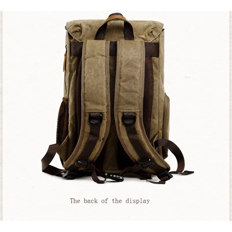 Batik Canvas Waterproof Photography Bag Outdoor Wear-resistant Large Camera Photo Backpack Men for