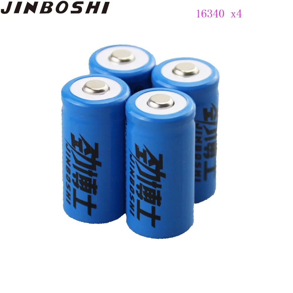 

JINBOSHI hot sale 3.7V 16340 400mAh Lithium Rechargeable Battery RCR123 16340 Battery +Battery Case Storage Box (4-8-12-16 pcs )