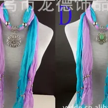 Модный шарф синий ювелирный кулон ожерелье женские мягкие очаровательные шарфы ювелирные изделия Смешанный дизайн цвет 24 шт