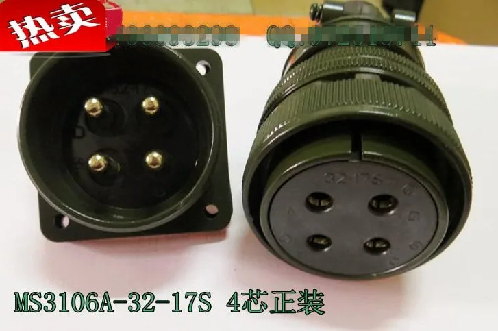 

Original new 100% 5015 American Standard aviation plug straight MS3106A32-17S MS3102A32-17P 4 core waterproof connector