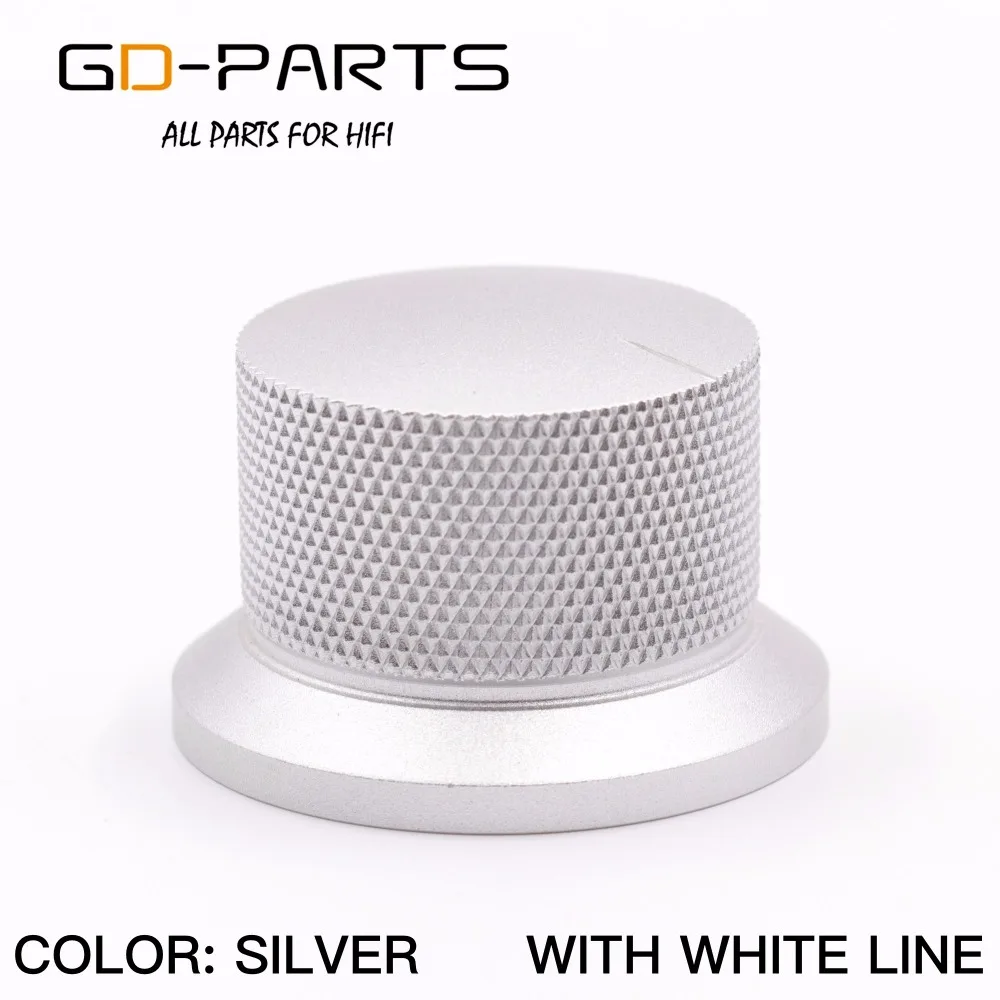 GD-PARTS 38x25mm 가공 알루미늄 손잡이 Hifi 오디오 앰프 턴테이블 레코더 라디오 실버 블랙 1PC 용 볼륨 사운드 제어 손잡이