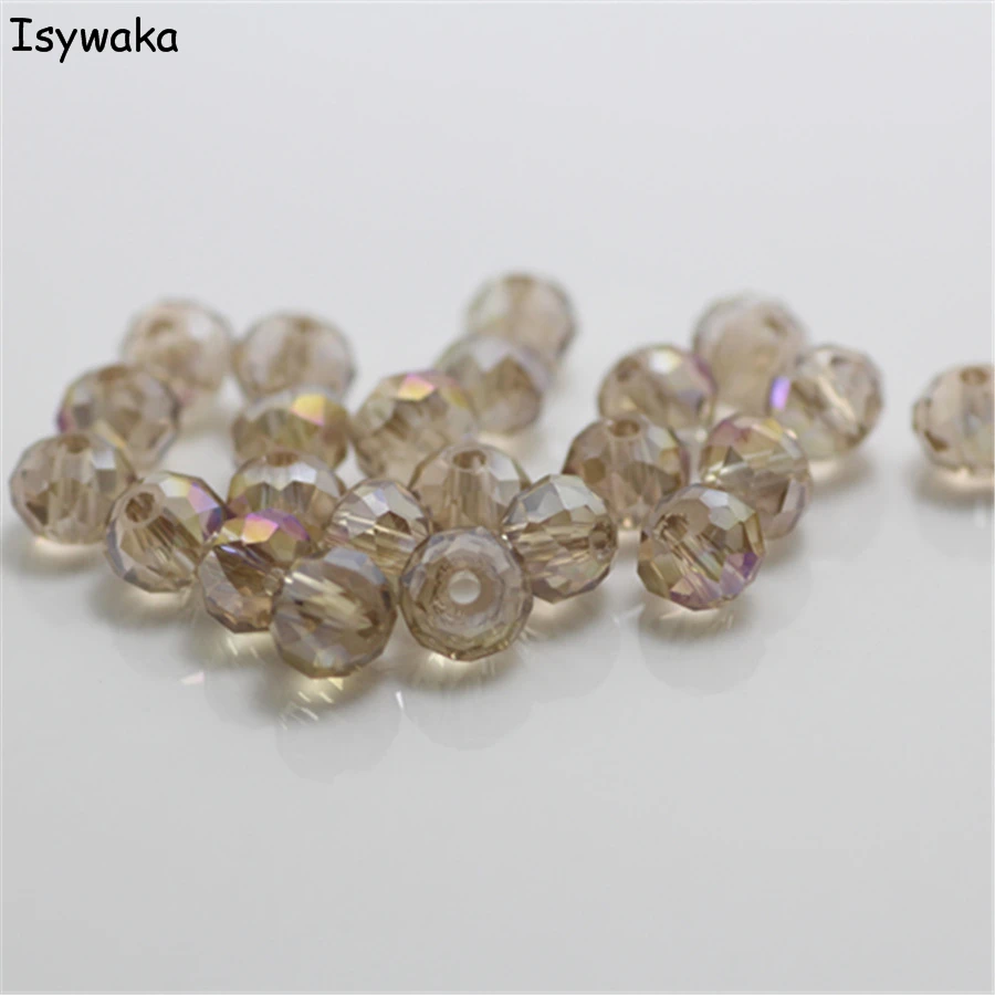 Isywaka Tender Rose AB Colors 4*6mm 50pcs Rondelle Austria faceted Crystal Glass Beads Loose Round for Jewelry Making | Украшения и
