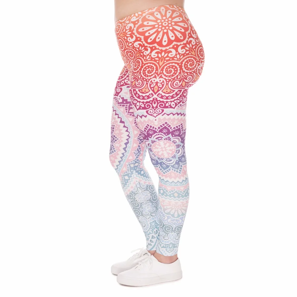 

Pajama pants Plus Size Women pants Aztec Round Ombre Printing Stretch High Waist Large Size home Pants For Plump Women