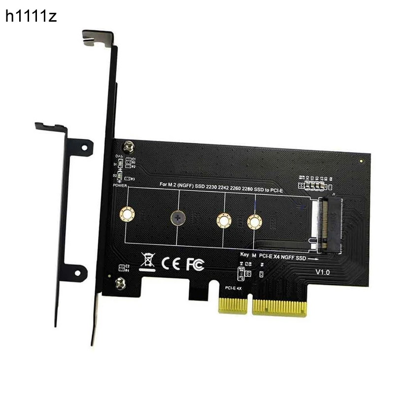 

NGFF M.2 to PCI-E 3.0 X4 Converter Card M2 PCIe NVMe SSD M Key Slot PCI-E M2 NVMe SSD Adapter Riser Card for 2230 2242 2260 2280