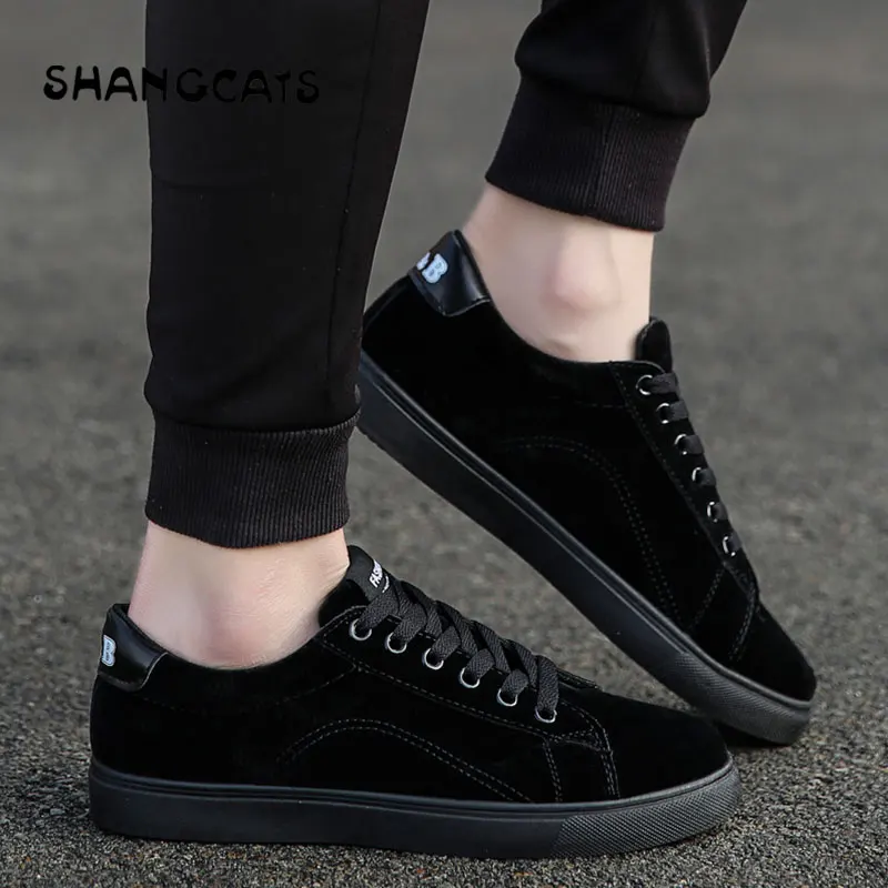 SHANGCATS/мужская повседневная обувь; простая Вулканизированная обувь с круглым носком; мужская повседневная обувь; черная обувь; мужские кроссовки высокого качества; сезон зима