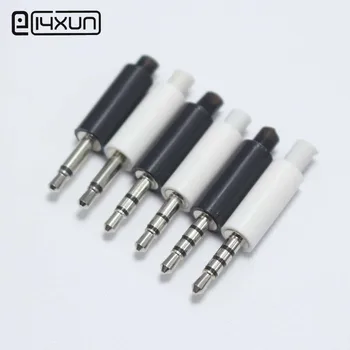 

50pcs 2.5mm mono stereo headset plug with Tail 2.5 mm audio plug headphone Adapter 3 in 1 connector for DIY phone black white