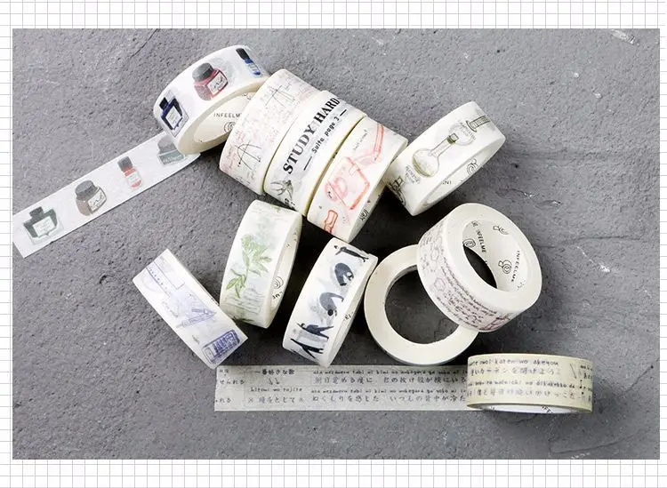 Креативные школьные тираны серии васи клейкие ленты клей клейкие ленты DIY стикер для скрапбукинга Label маскирования клейкие ленты