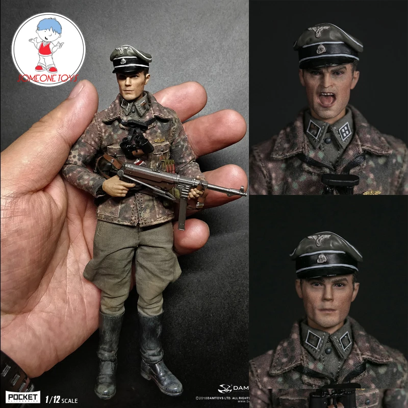 

DAM DAMTOYS PES003 1/12 WWII German Armored Division Mager Soldier Figurine With 2 Heads Collectible Action Figure Dolls