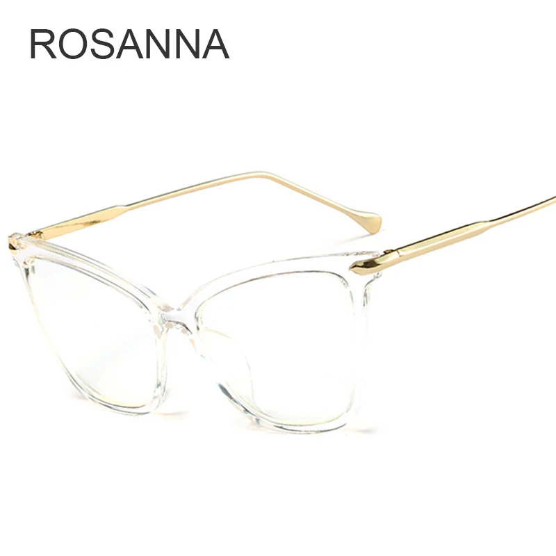 ROSANNA, модный дизайн, женские простые очки, Классическая винтажная оправа, кошачий глаз, стиль, прозрачные линзы, сплав, ноги, очки для чтения, женские