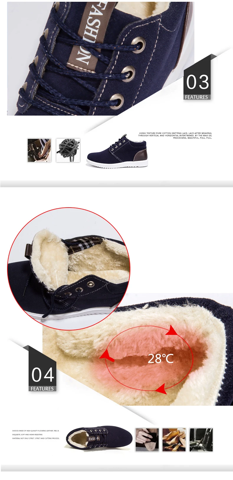 Brand Men Boots Winter Fur 2018 Warm Snow Boots Men Winter Boots Work Shoes Men Footwear Fashion Rubber Ankle Shoes (8)