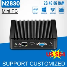 Intel Celeron N2830 Mini PC Windows 10 Linux Fanless Intel Mini Computer HTPC Android Media Player HDMI Office Desktop