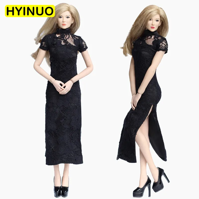 1/6 весы HP051 Женская Высокая Вилка Cheongsam женский сексуальный кружевной Одежда для