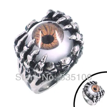 

Free Shipping! Ghost Skull Hand Evil Eye Ring Stainless Steel Jewelry Punk Biker Men Ring SWR0099