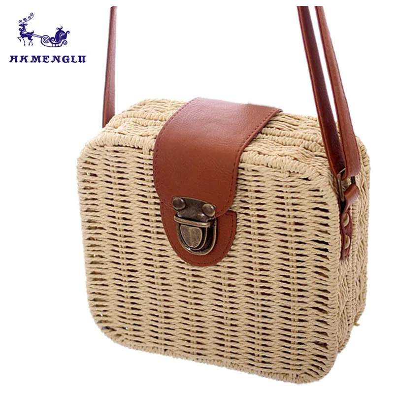 

Rattan Straw Bag women's handbags mini women Female Beach bags Straw ladies Bags Crossbody shoulder bags summer bolsa feminina