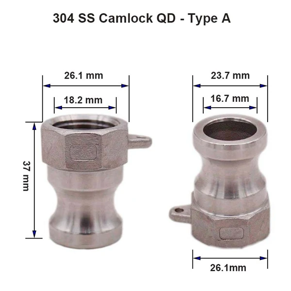 304 нержавеющая сталь 1/" Camlock Быстрый разъём Cam& Groove фитинг Homebrew пивной насос труба - Цвет: A