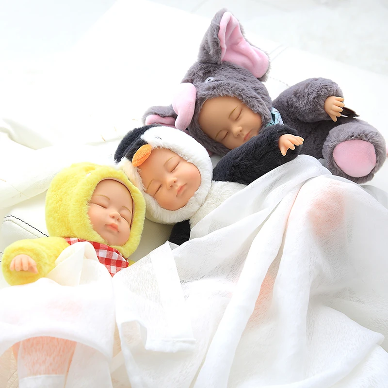 Acheter Kawaii Peluche bébé poupées et peluches pvc enfants en peluche jouet pour filles cadeau De Noël de haute qualité Bjd bebe poupée reborn bébé né jouets
