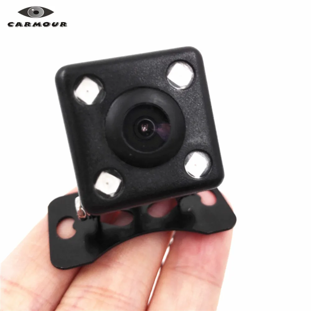 

CARMOUR Waterproof Car Rear View Camera Square Hanging 4-LED Night Vision Car Backup for Parking System