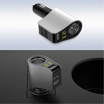 

Car Styling Car 5V3.1A 3USB LED Display Ports alloy Charger For Renault clio megane 2 3 captur logan kadjar laguna accessories