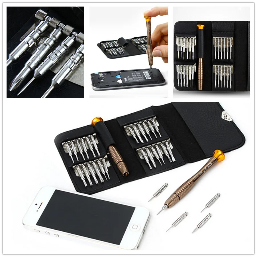 

Screwdriver Wallet Set 25 in 1 Multi Tools Repair Torx Screw Driver Screwdrivers Kit for iPhone 6 4 5 5C 4S 3G PC Laptop