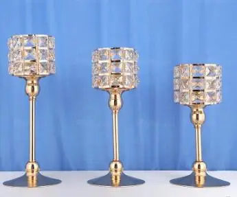 

New crystal candlestick road lead three european-style creative furnishings wine shop owner table ornaments wedding .