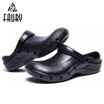 シェフの靴男ノンスリップ防水防油通気性軽量夏レストランキッチンホテル調理作業靴