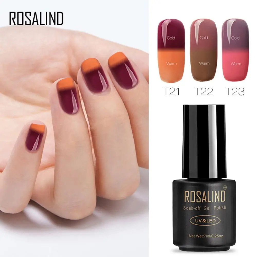 ROSALIND, 7 мл, Гель-лак для ногтей, меняющий температуру, гель для ногтей, дизайн ногтей, УФ светодиодный лак для ногтей, качественный Гель-лак для макияжа