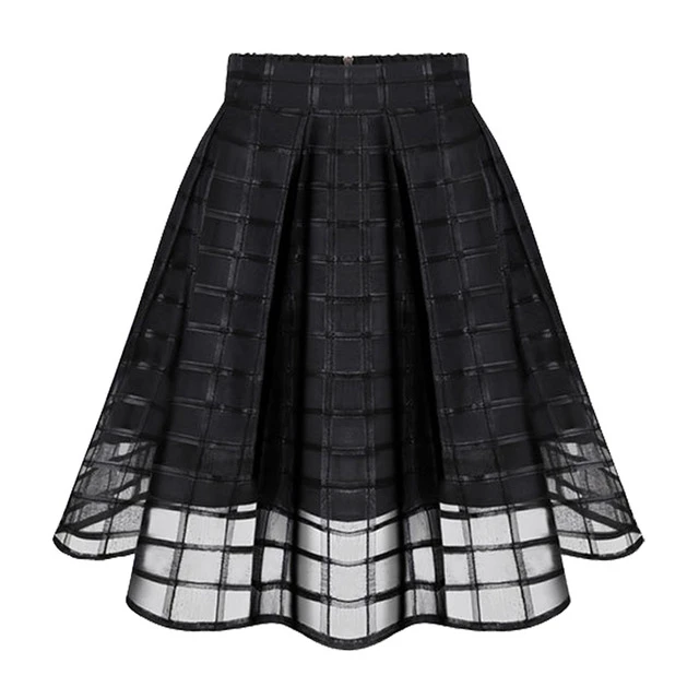 black and white plaid skirt plus size