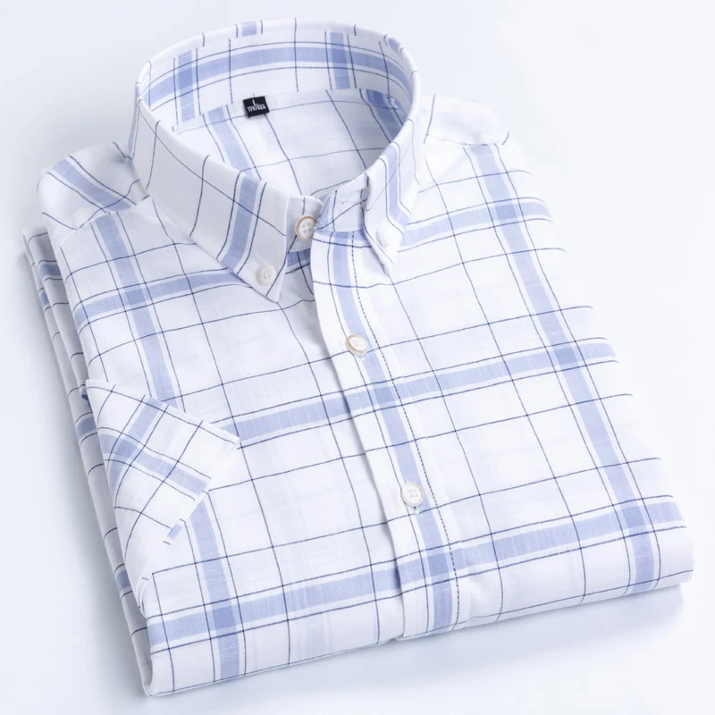 Casual short sleeved shirt short sleeved shirt MACROSEA men's casual shirts leisure design plaid 100% cotton short sleeve