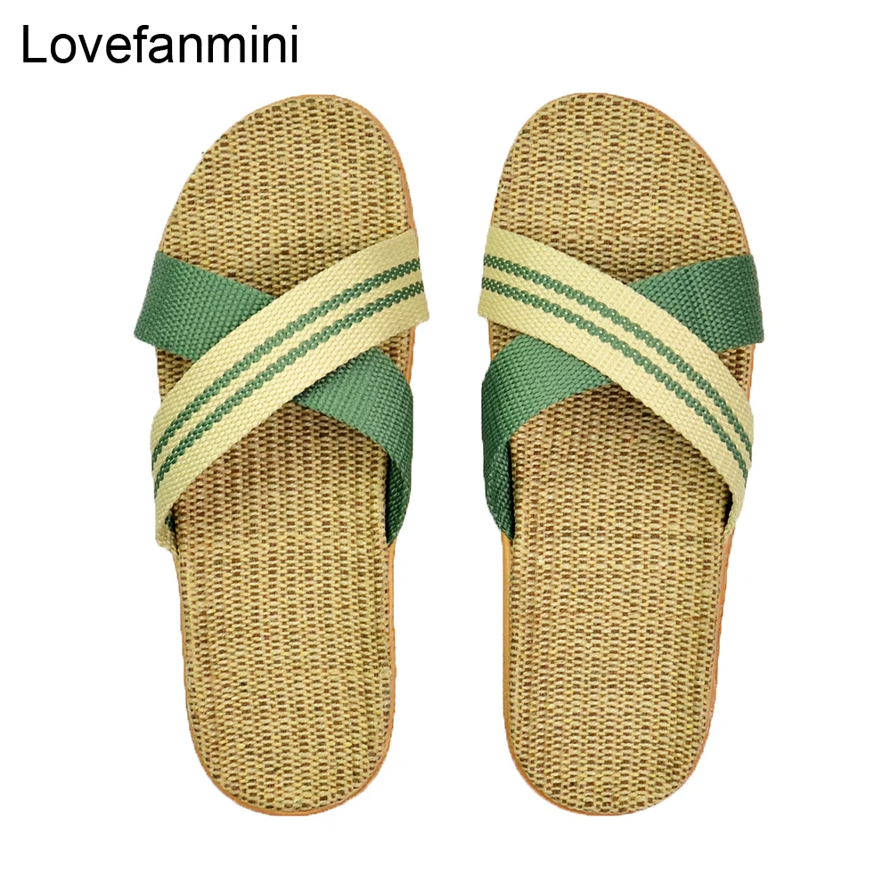 US $7.90 Natural Linen Slippers Summer Home Indoor Sandals Mens Womens Unisex Spring And Autumn Couples Landing Guests Flax NonSlip525