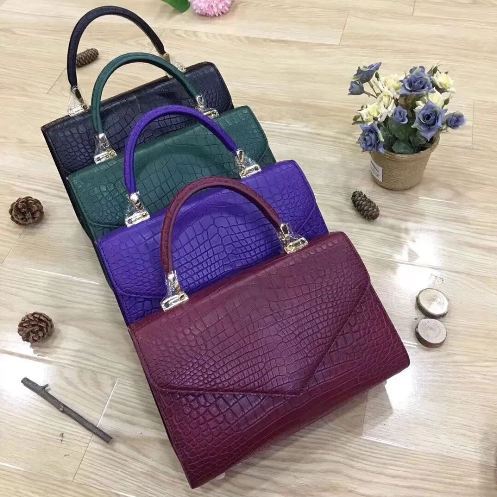 

freeshipping real crocodile skin handbag luxury handbags women bags leather handbags for women 2018 hight quality
