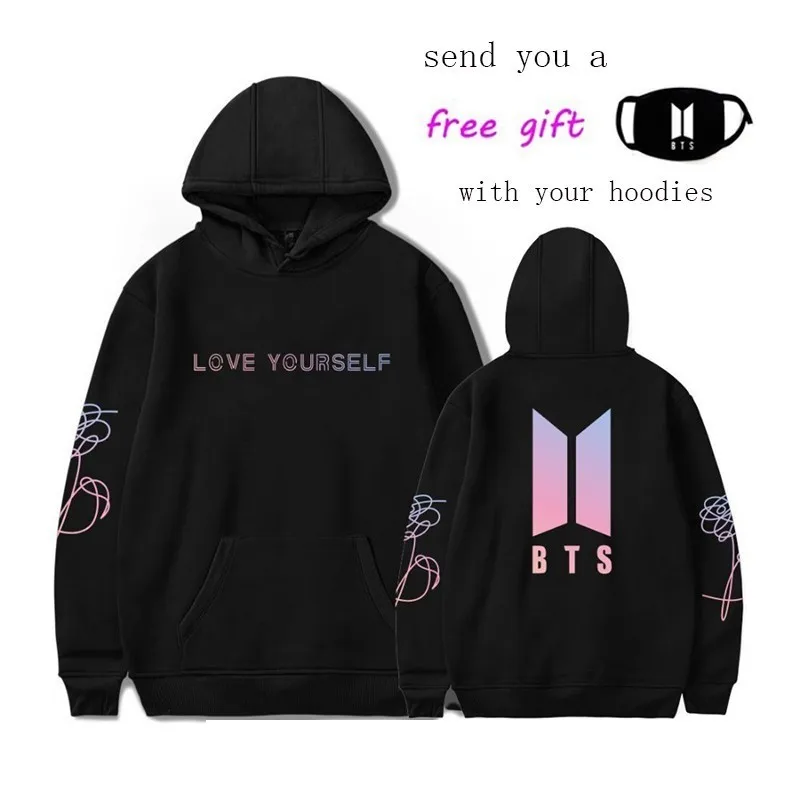 

FASHIO COOL Hoodie Love Yourself Answer Women Album Sweatshirt Bangtan K-pop Female Fans Clothes Hoodies Jungkook Female