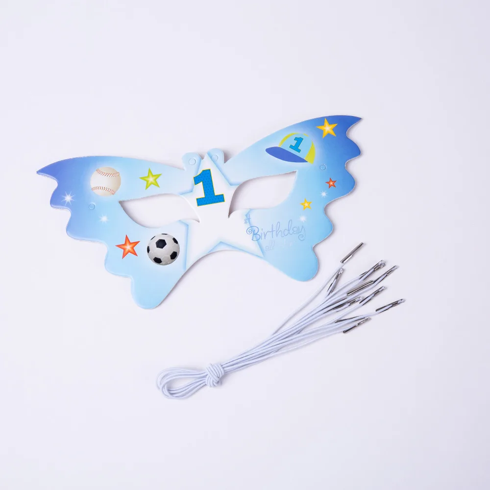 

6pcs/lot Sports Boy Theme eye mask Party Decoration Baby shower boys Birthday Tableware Set Party Supplies