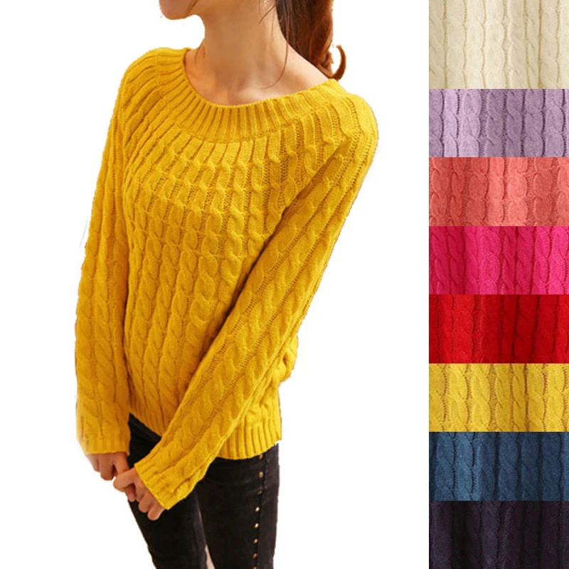 Wonder wool sweater knitted pullovers multicolor O-neck long sleeve loose female sweater elegant lady tops 2019 new