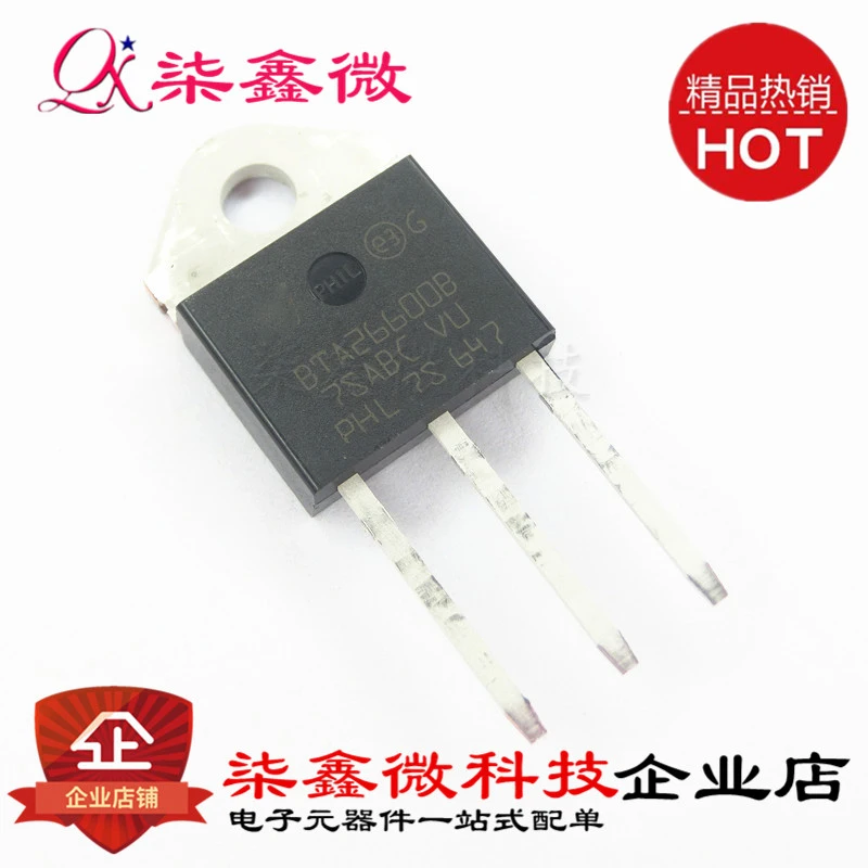 50PCS/lot BTA26 600B TO 3P BTA26600B BTA26 600 Triac 25 Amp 600 Volt ...