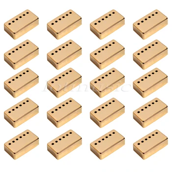 

20Pcs Gold Metal Guitar Humbucker Pickup Cover For Gibson Guitar Replacement 52mm Pole Space