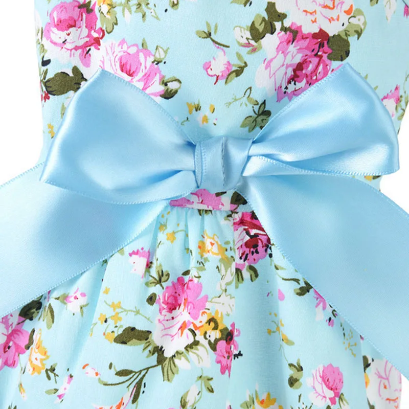 XS-XL, летнее пляжное платье принцессы с цветочным принтом, одежда для домашних собак, щенков, кошек, домашних животных