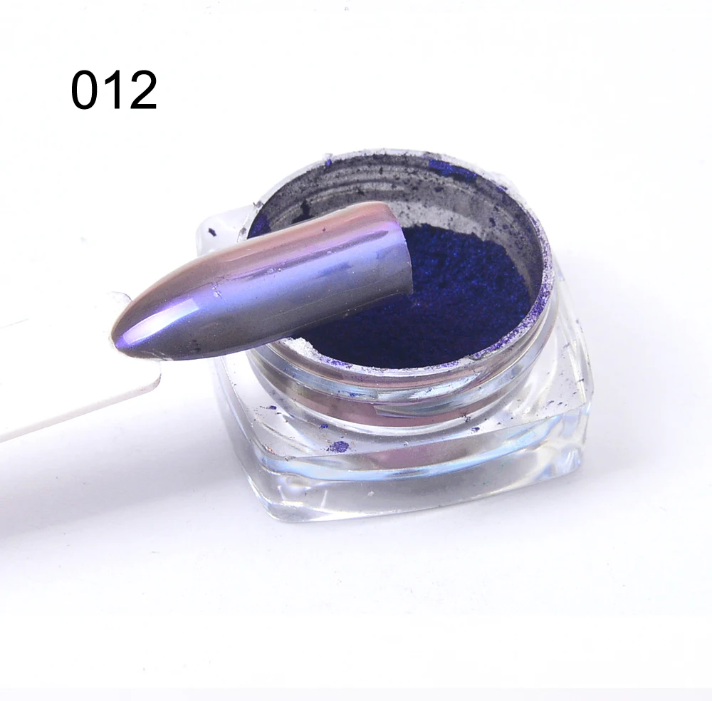 WUF 1 Box 0.3g Chameleon Mirror Nail Glitters Powder DIY Nail Chrome Pigment Dust Manicure Nail Art Decoration Tools